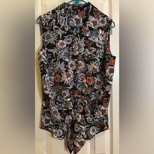 Jones New York Sleeveless Tie-Front Blouse